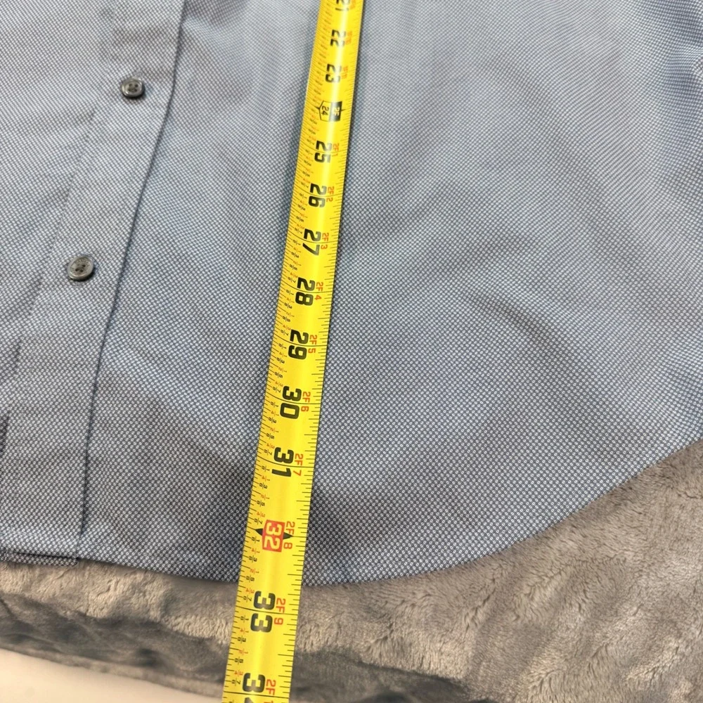 Banana Republic Non Iron Classic Fit XL Dress Shirt Blue Micro Dot Button Down‎